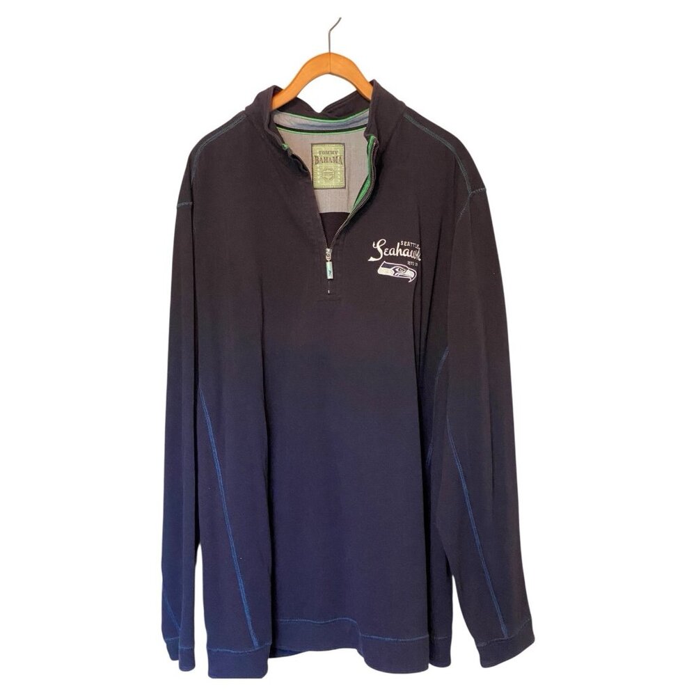 Seattle Seahawks Blue 1/4 Zip Pullover Men's 2XL Tommy Bahama NFL